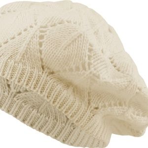 KNITTED SLOUCH BERET IVORY